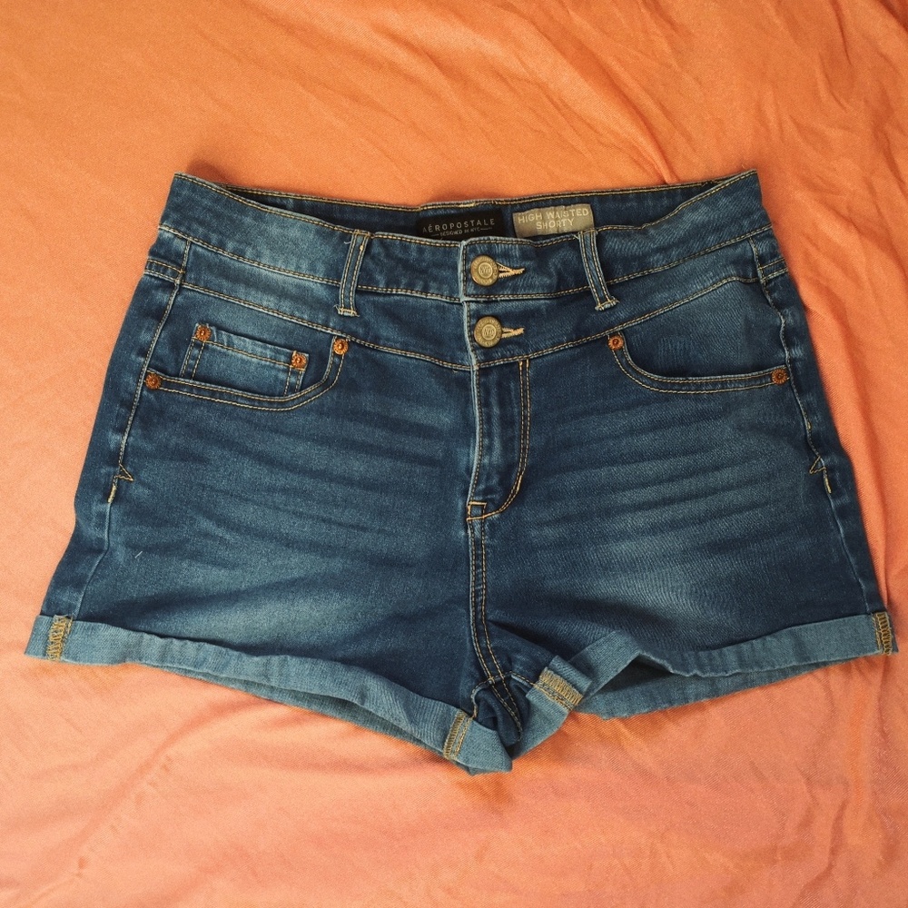 Aeropostale High Waisted Denim Shorty